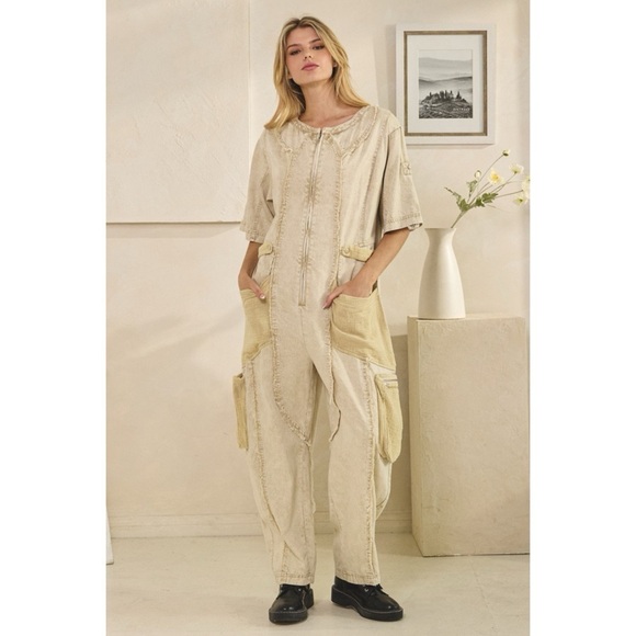 Pants - Oli & Hali Mineral Washed Shortsleeved Jumpsuit